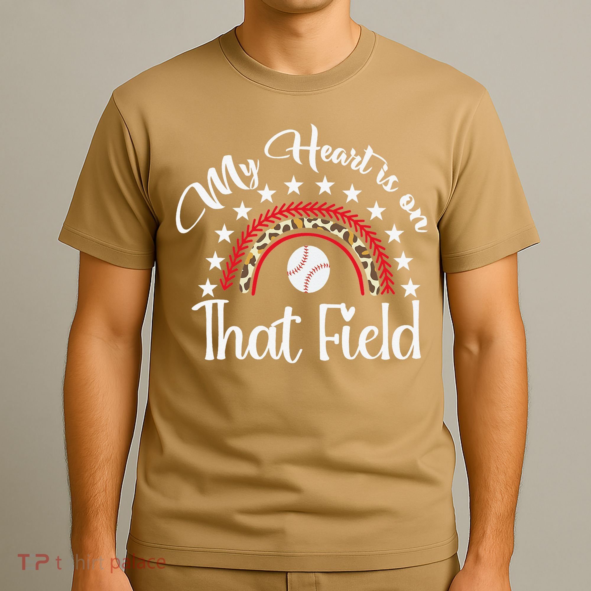 Softball Mom My Heart Is On That Field Women Mother Day T-Shirt