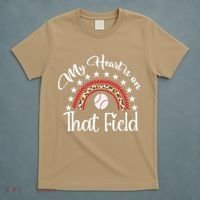 Softball Mom My Heart Is On That Field Women Mother Day T-Shirt thumb 5