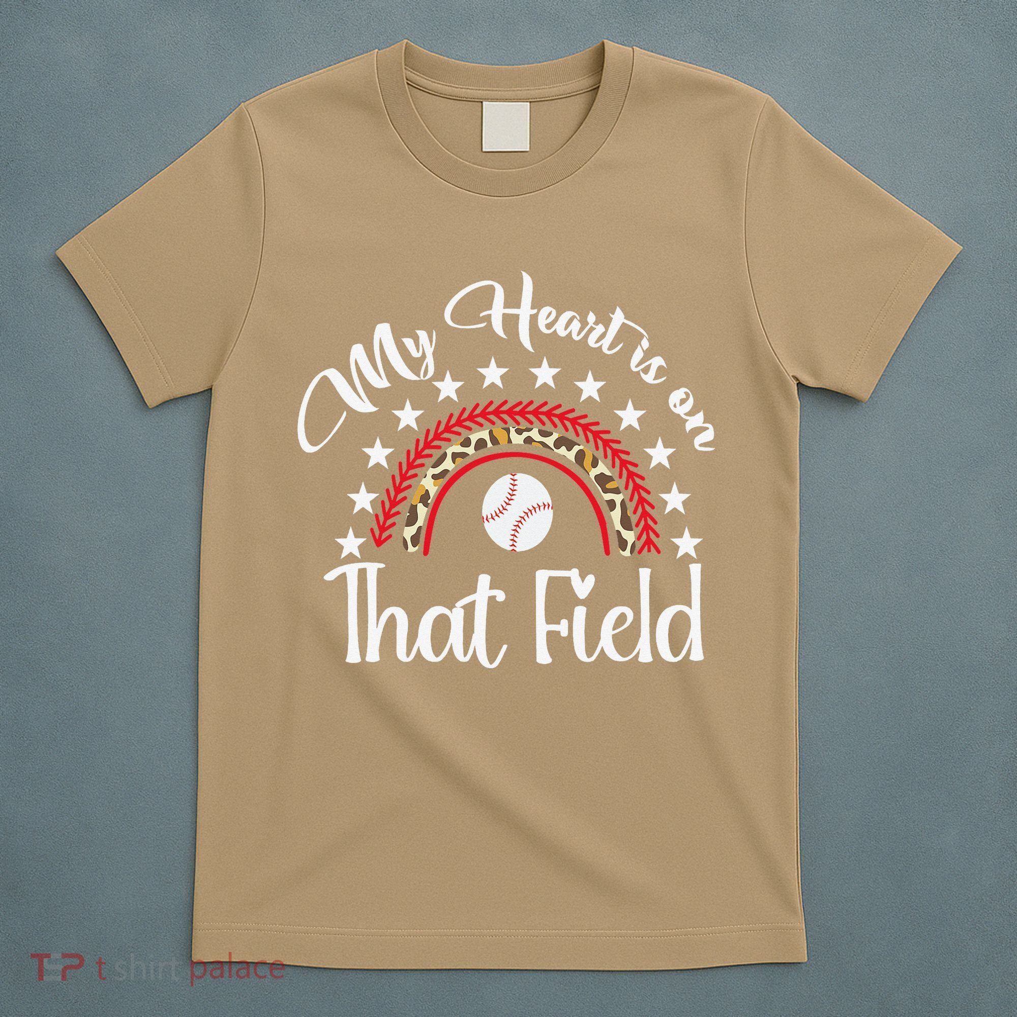 Softball Mom My Heart Is On That Field Women Mother Day T-Shirt