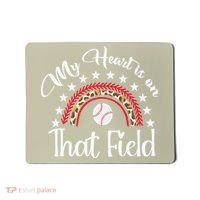 Softball Mom My Heart Is On That Field Women Mother Day Mousepad thumb 0