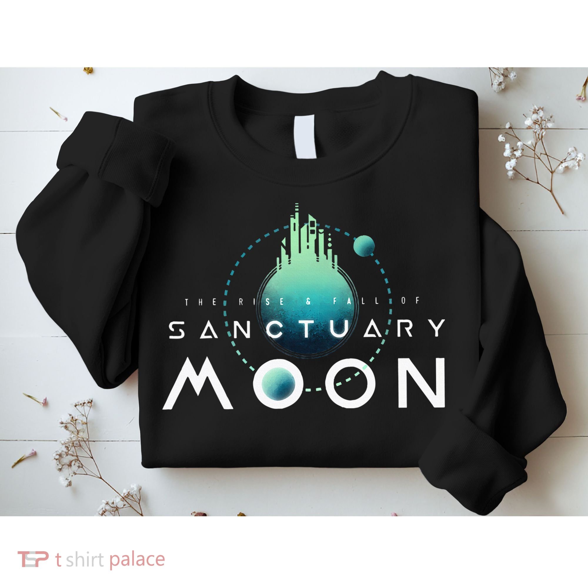Sanctuary Moon Murderbot Funny Moon Space Science Fiction Sweatshirt