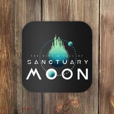 Sanctuary Moon Murderbot Funny Moon Space Science Fiction Coaster