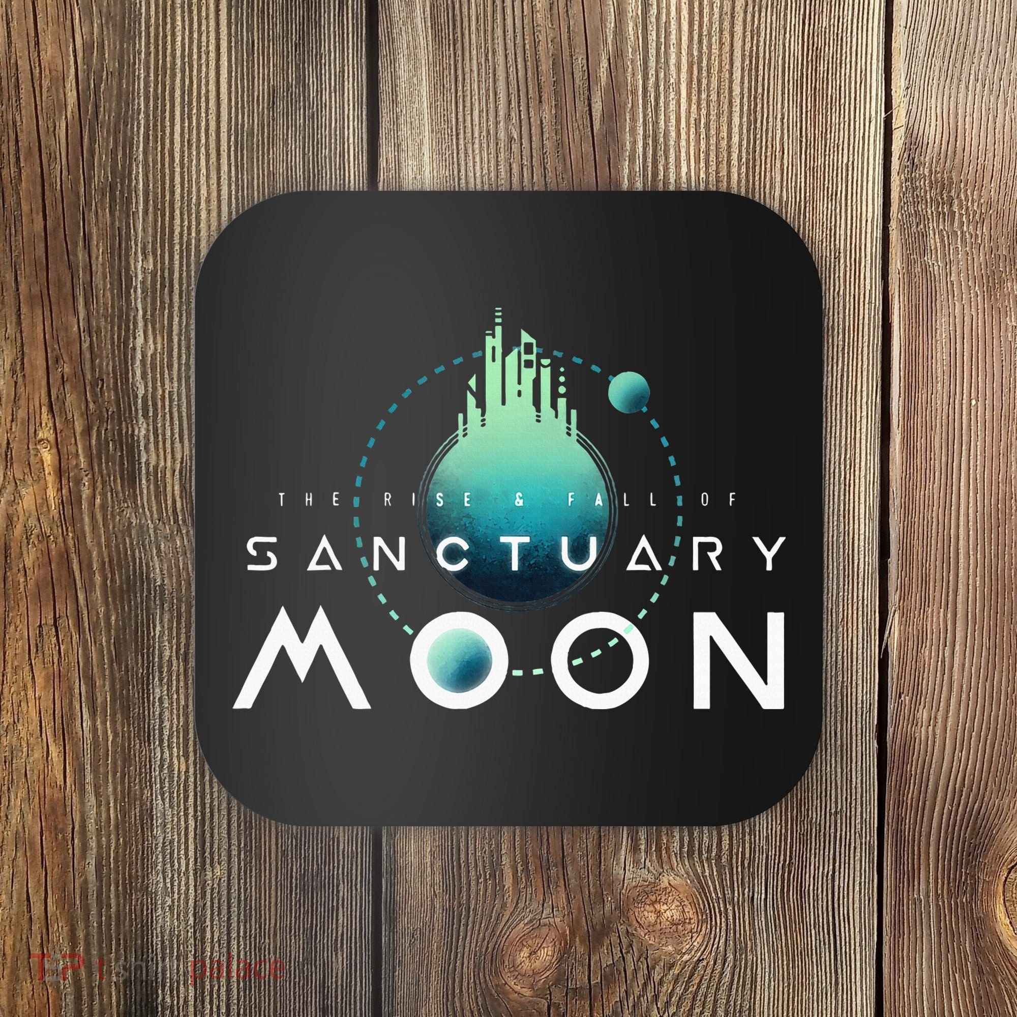 Sanctuary Moon Murderbot Funny Moon Space Science Fiction Coaster