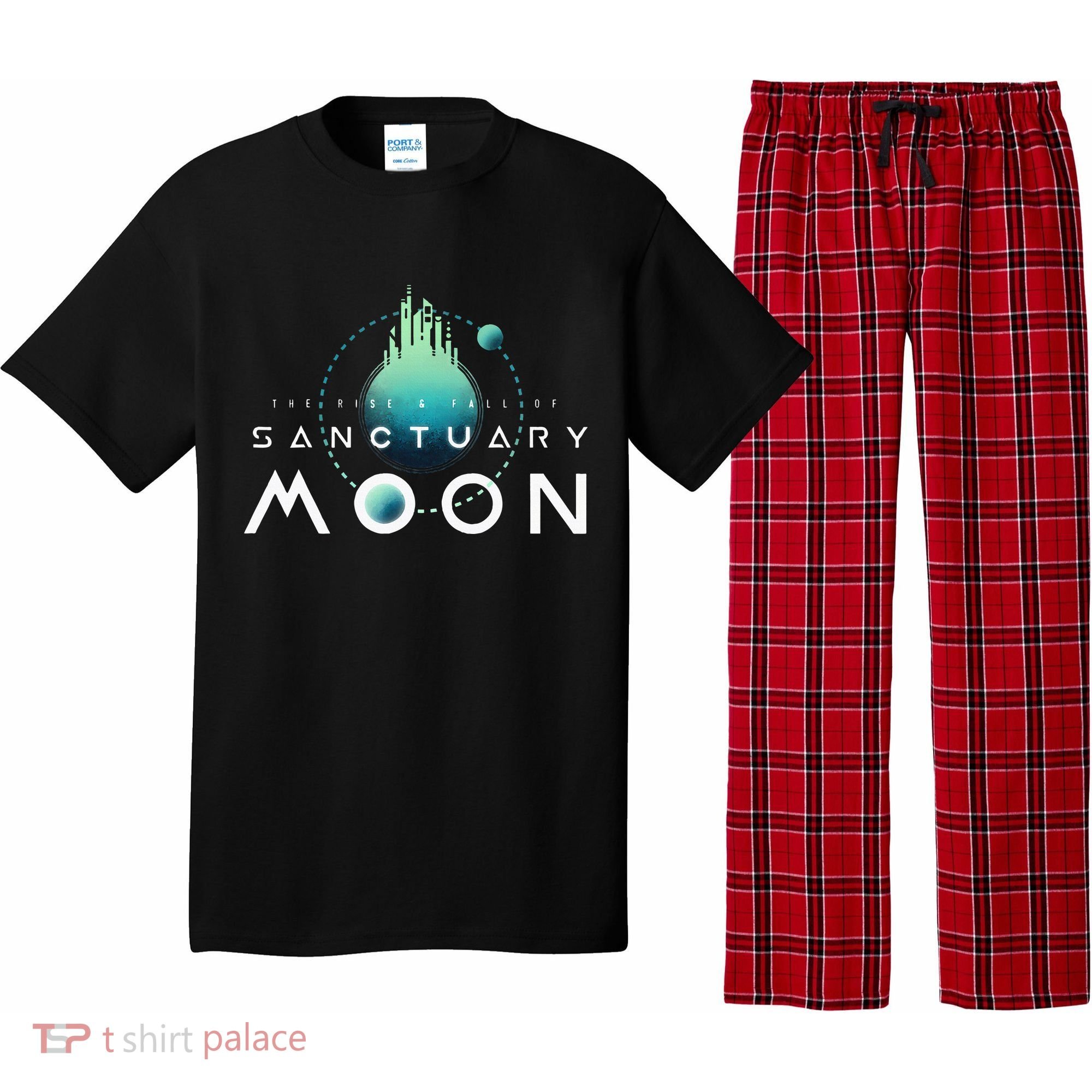 Sanctuary Moon Murderbot Funny Moon Space Science Fiction Pajama Set