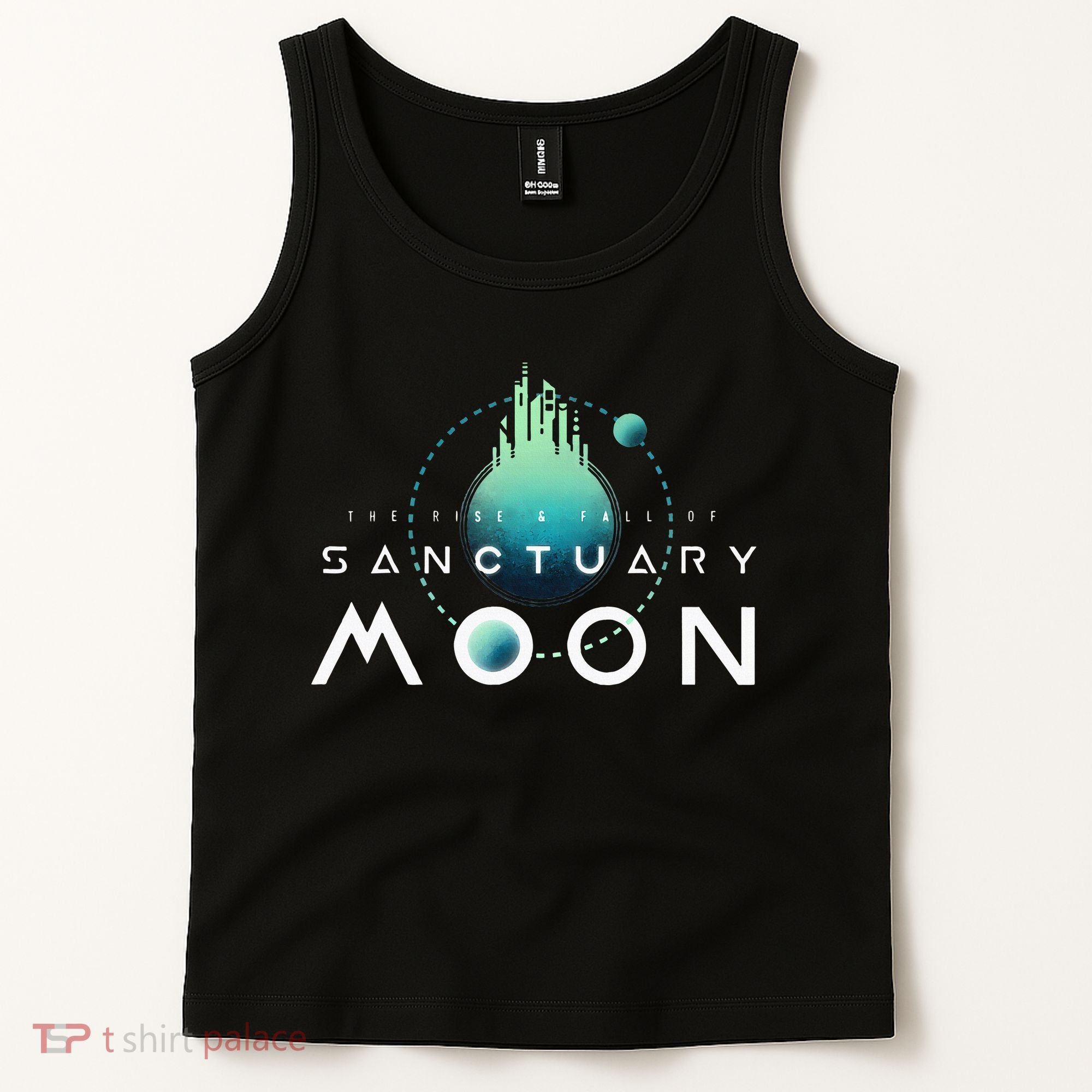 Sanctuary Moon Murderbot Funny Moon Space Science Fiction Tank Top
