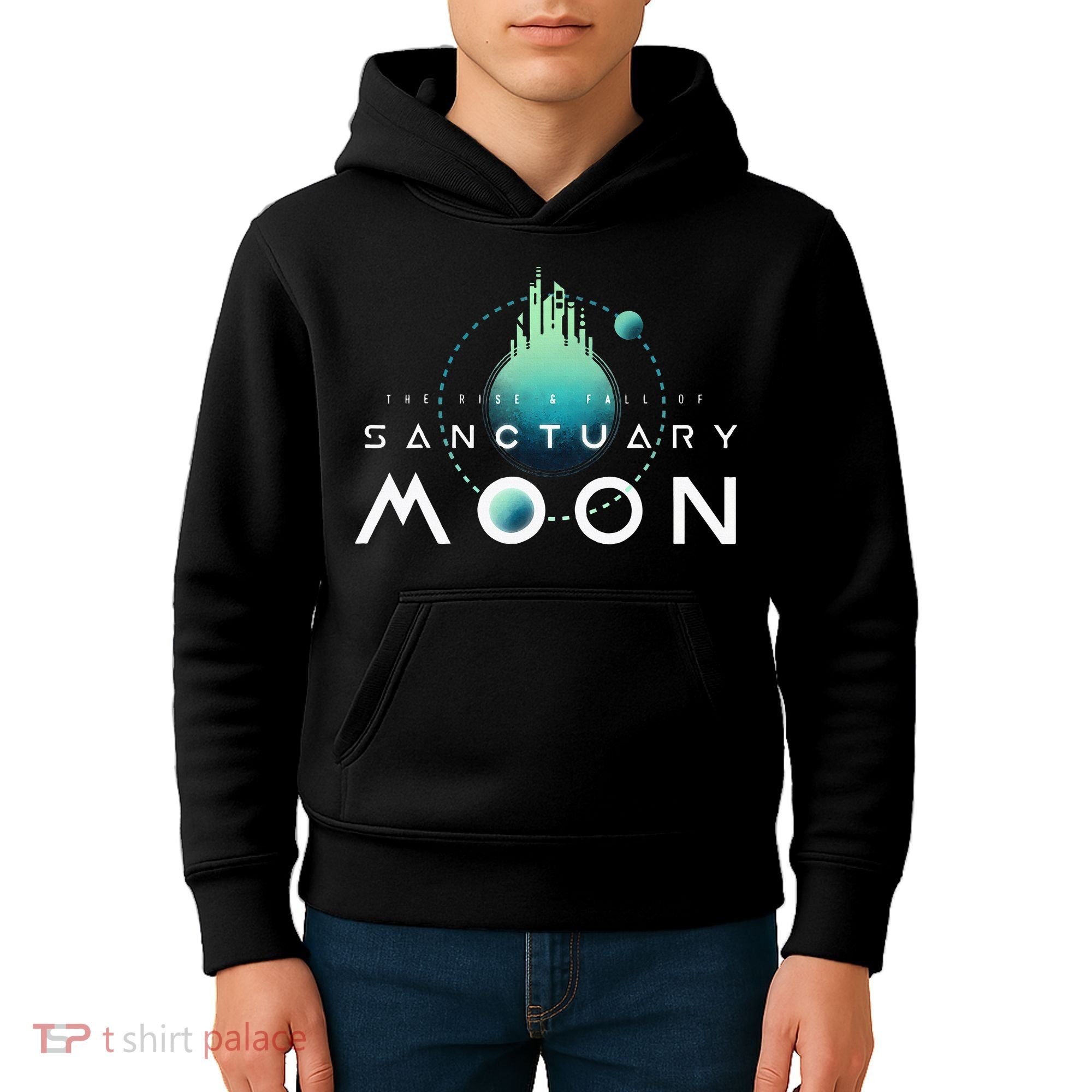 Sanctuary Moon Murderbot Funny Moon Space Science Fiction Kids Hoodie