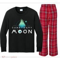 Sanctuary Moon Murderbot Funny Moon Space Science Fiction Kids Long Sleeve Plaid Pajama Set thumb 0