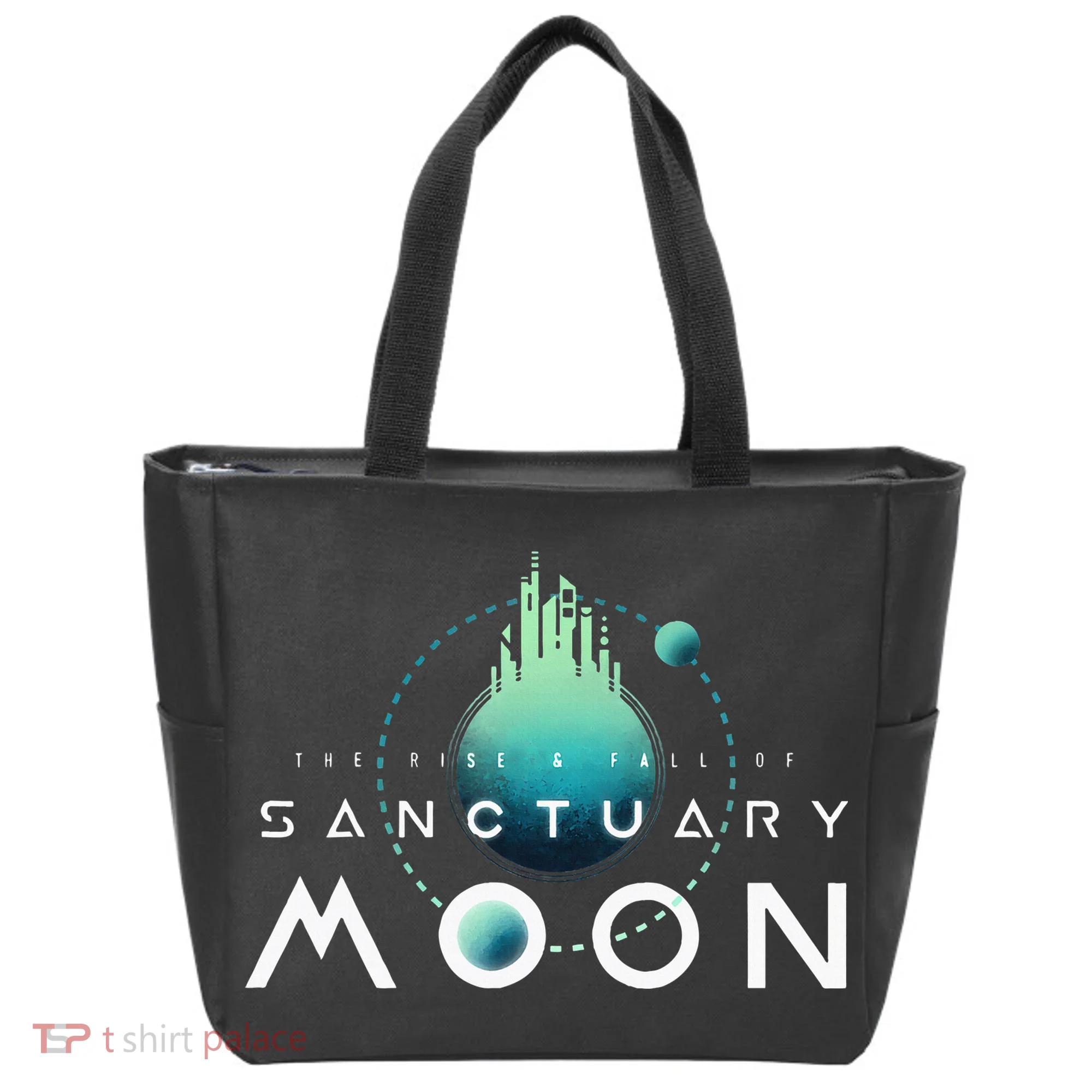 Sanctuary Moon Murderbot Funny Moon Space Science Fiction Tote Bag