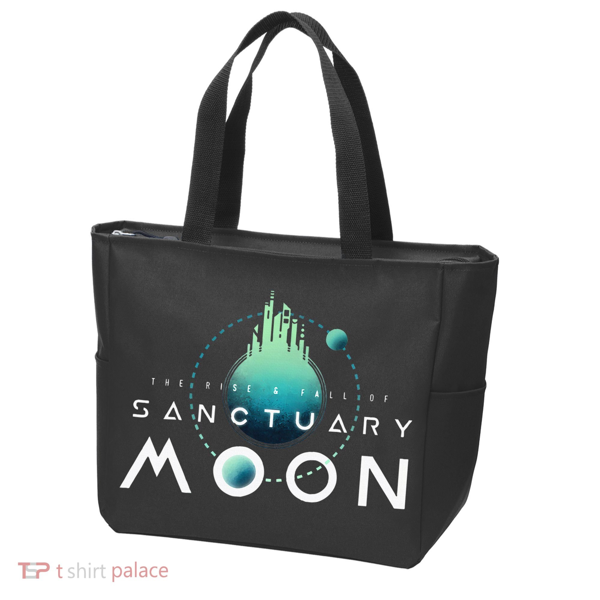 Sanctuary Moon Murderbot Funny Moon Space Science Fiction Tote Bag