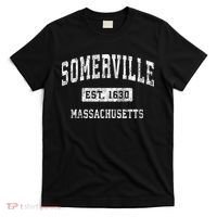 Somerville Massachusetts Ma Vintage Established Sports T-Shirt thumb 0