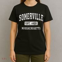 Somerville Massachusetts Ma Vintage Established Sports T-Shirt thumb 4