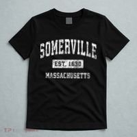 Somerville Massachusetts Ma Vintage Established Sports T-Shirt thumb 5