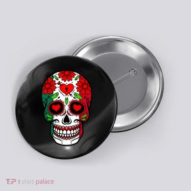 Mexican Sugar Skull Button
