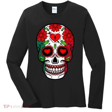 Mexican Sugar Skull Women's Long Sleeve Shirt