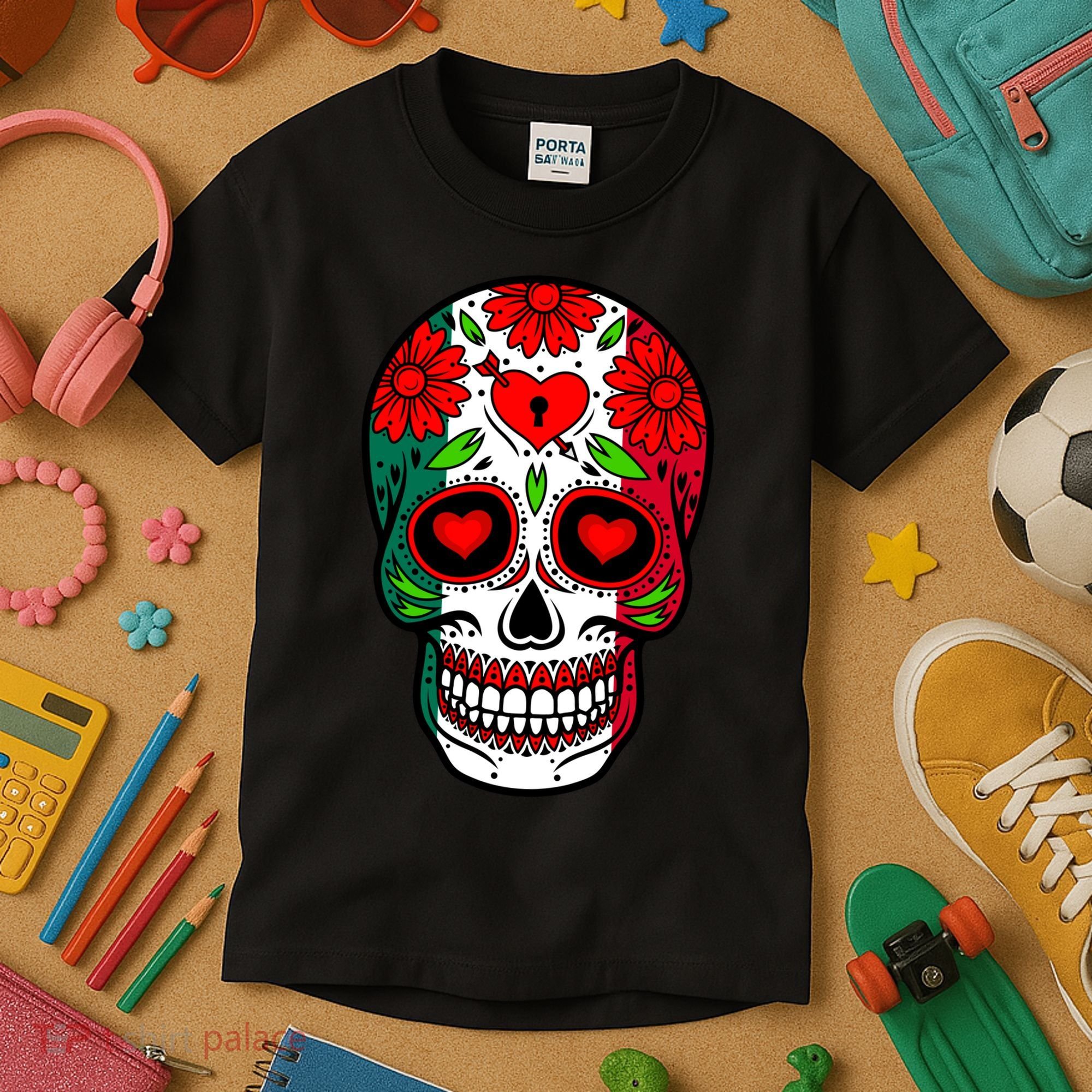 Mexican Sugar Skull Kids T-Shirt