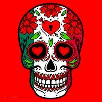 Mexican Sugar Skull Santa Hat thumb 1