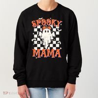 Spooky Mama Mom Cute Ghost Retro Spooky Season Halloween Women's Sweatshirt thumb 0