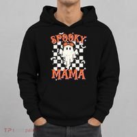 Spooky Mama Mom Cute Ghost Retro Spooky Season Halloween Hoodie thumb 0