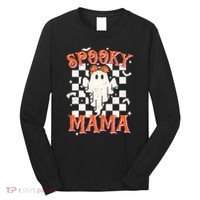 Spooky Mama Mom Cute Ghost Retro Spooky Season Halloween Long Sleeve Shirt thumb 0