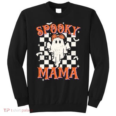 Spooky Mama Mom Cute Ghost Retro Spooky Season Halloween Sweatshirt