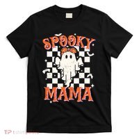 Spooky Mama Mom Cute Ghost Retro Spooky Season Halloween T-Shirt thumb 0