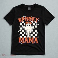 Spooky Mama Mom Cute Ghost Retro Spooky Season Halloween T-Shirt thumb 5