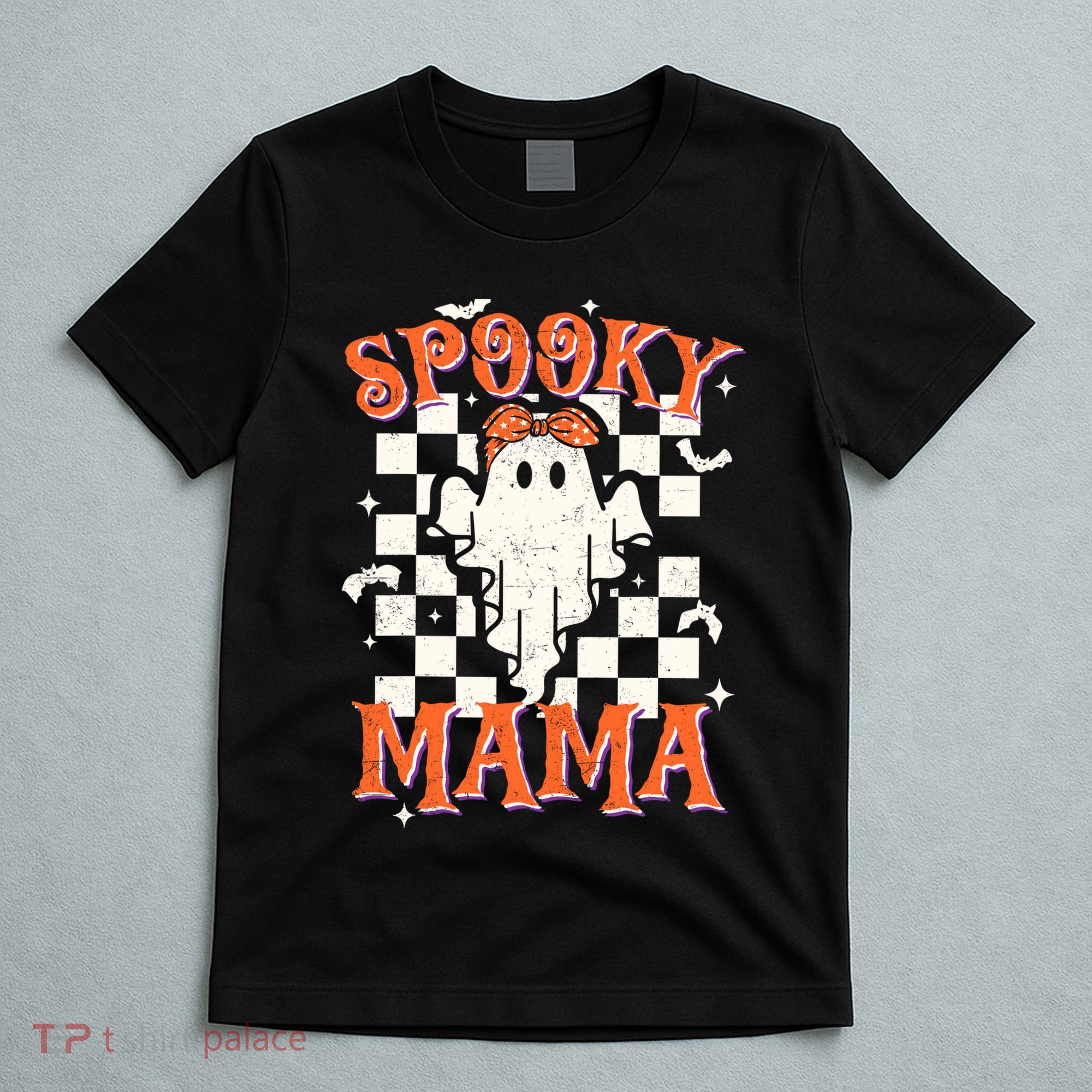 Spooky Mama Mom Cute Ghost Retro Spooky Season Halloween T-Shirt