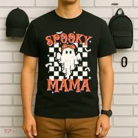 Spooky Mama Mom Cute Ghost Retro Spooky Season Halloween T-Shirt thumb 6
