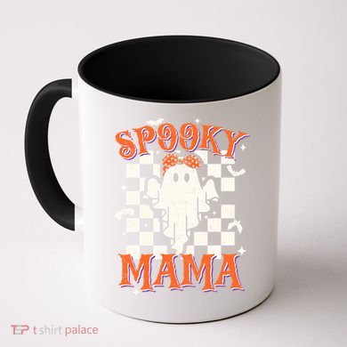 Spooky Mama Mom Cute Ghost Retro Spooky Season Halloween Coffee Mug