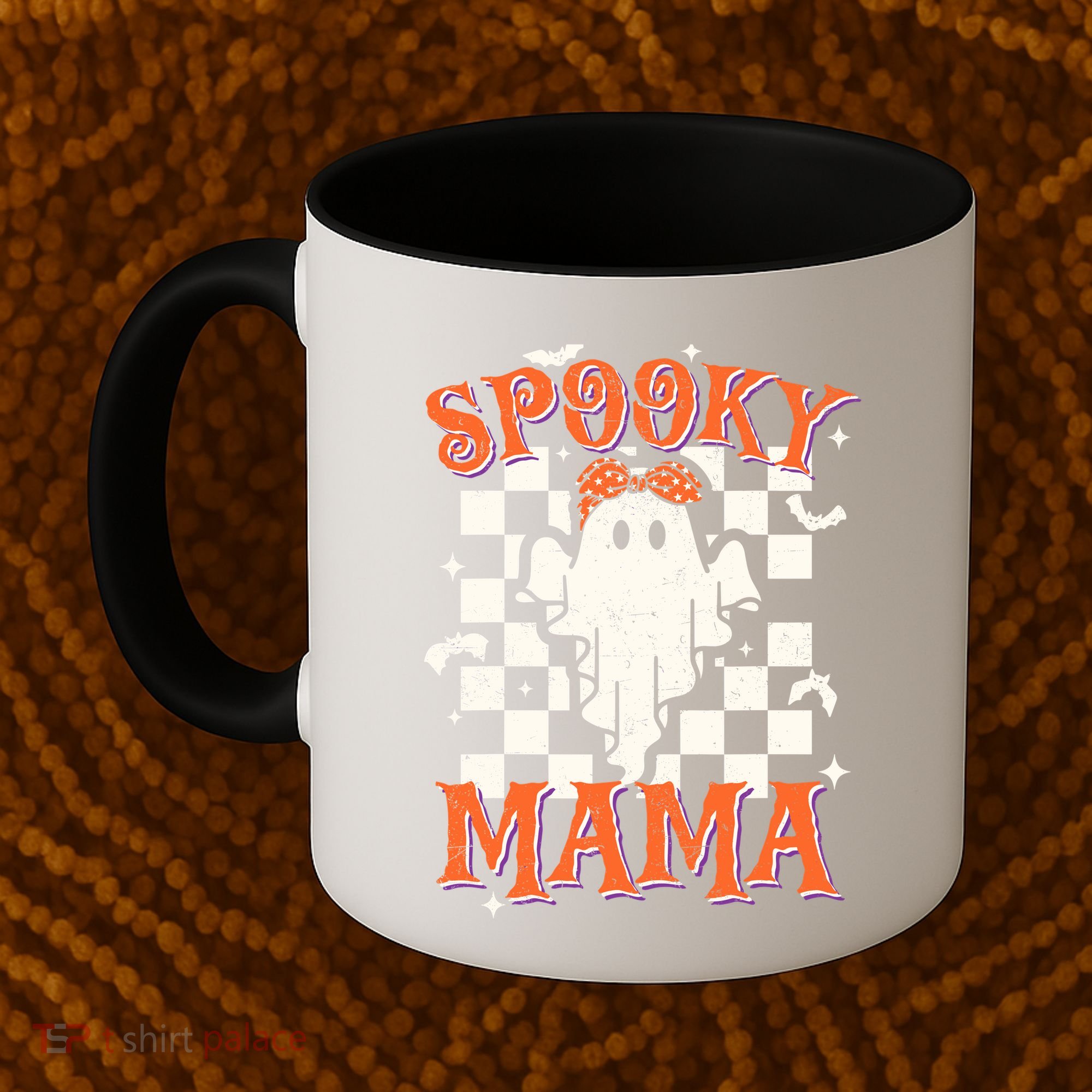 Spooky Mama Mom Cute Ghost Retro Spooky Season Halloween Coffee Mug