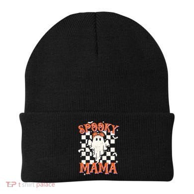 Spooky Mama Mom Cute Ghost Retro Spooky Season Halloween Beanie