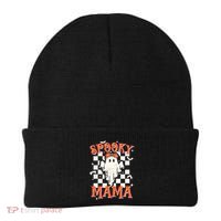 Spooky Mama Mom Cute Ghost Retro Spooky Season Halloween Beanie thumb 0