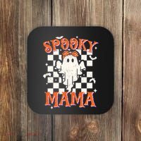 Spooky Mama Mom Cute Ghost Retro Spooky Season Halloween Coaster thumb 0