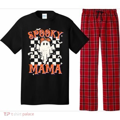 Spooky Mama Mom Cute Ghost Retro Spooky Season Halloween Pajama Set