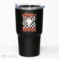 Spooky Mama Mom Cute Ghost Retro Spooky Season Halloween Tumbler thumb 0