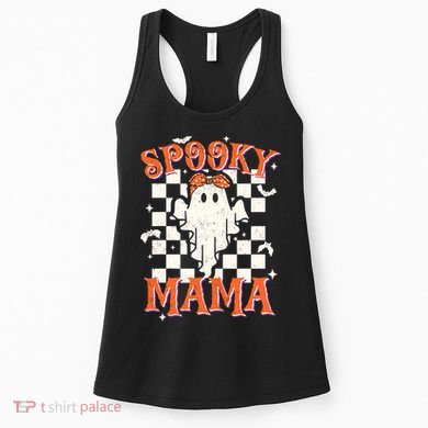 Spooky Mama Mom Cute Ghost Retro Spooky Season Halloween Women's Tank Top