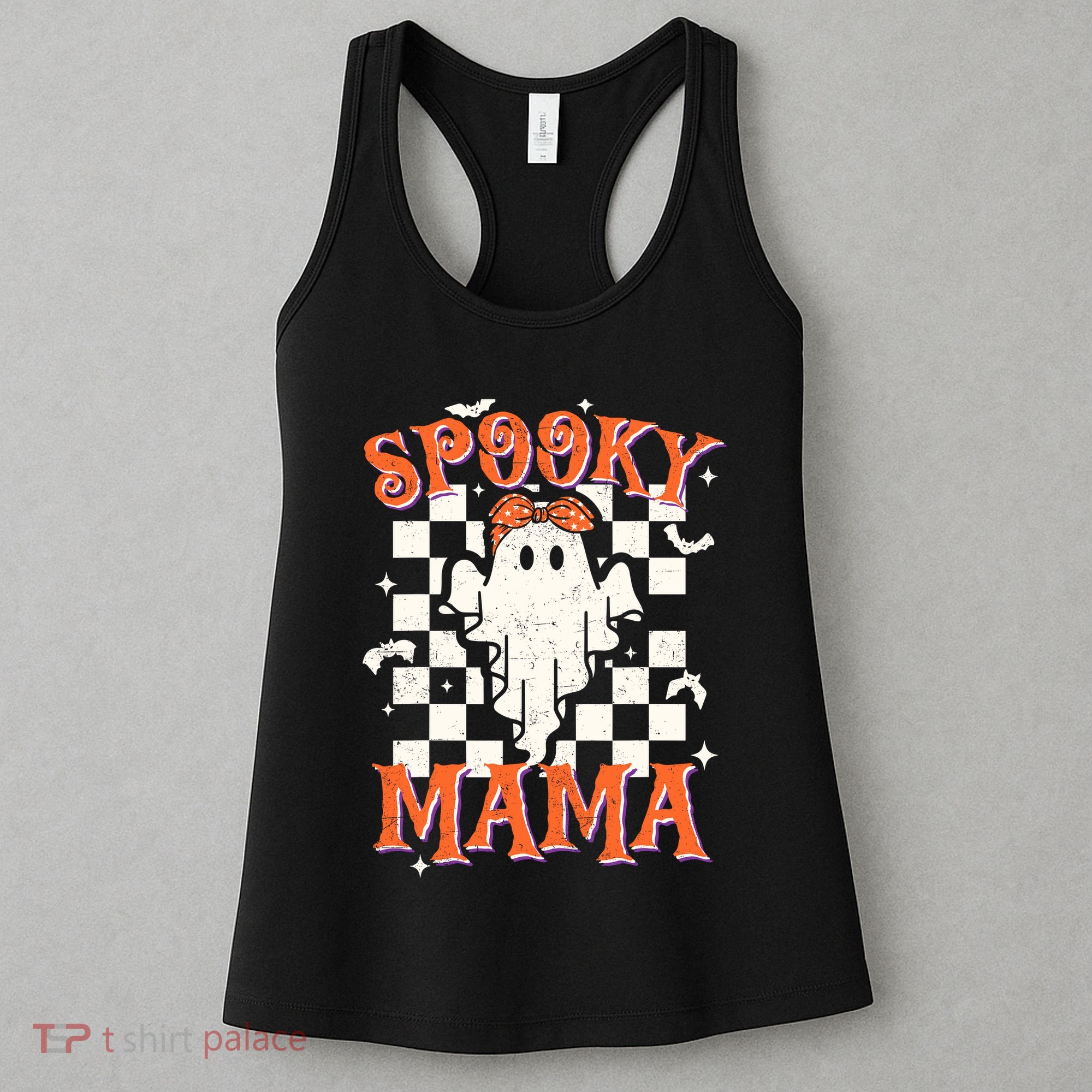 Spooky Mama Mom Cute Ghost Retro Spooky Season Halloween Women's Tank Top