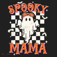 Spooky Mama Mom Cute Ghost Retro Spooky Season Halloween Hat thumb 2