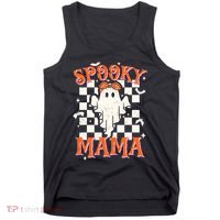 Spooky Mama Mom Cute Ghost Retro Spooky Season Halloween Tank Top thumb 0