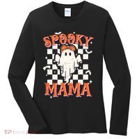 Spooky Mama Mom Cute Ghost Retro Spooky Season Halloween Women's Long Sleeve Shirt thumb 0