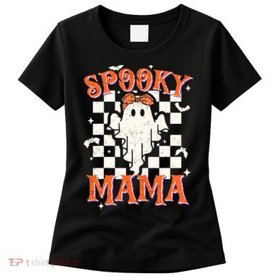 Spooky Mama Mom Cute Ghost Retro Spooky Season Halloween Women's T-Shirt
