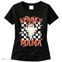Spooky Mama Mom Cute Ghost Retro Spooky Season Halloween Women's T-Shirt thumb 0