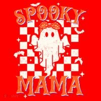 Spooky Mama Mom Cute Ghost Retro Spooky Season Halloween Santa Hat thumb 1