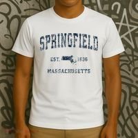 Springfield Massachusetts Ma Vintage Sports Print T-Shirt thumb 3