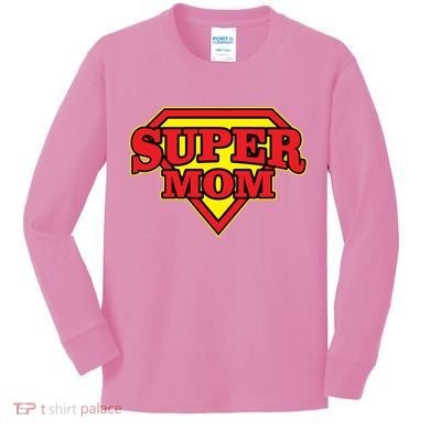 Super Mom Mother's Day Gift Kids Long Sleeve Shirt