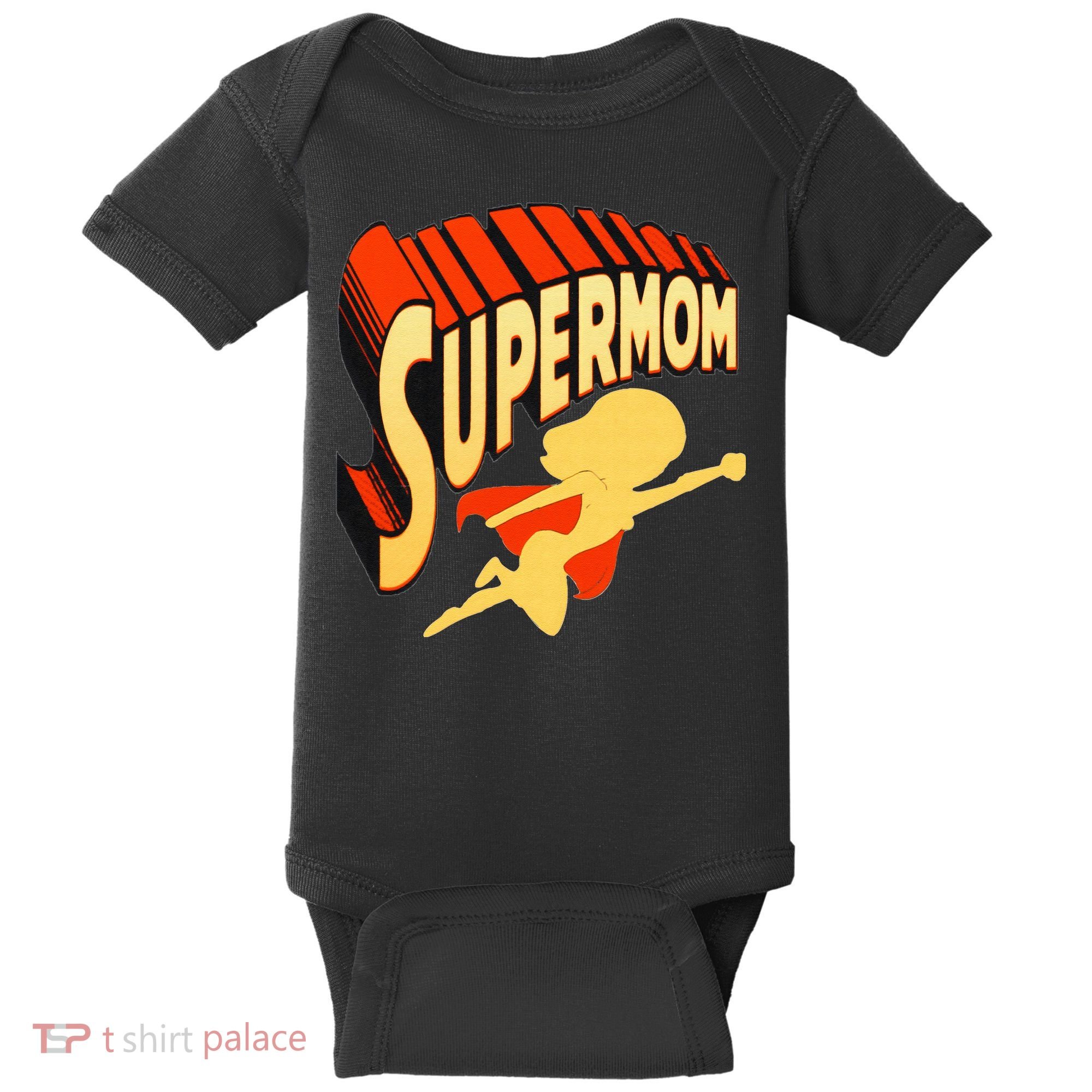 Super Mom Mothers Day & Birthday Gift For Mom Super Hero Baby Bodysuit