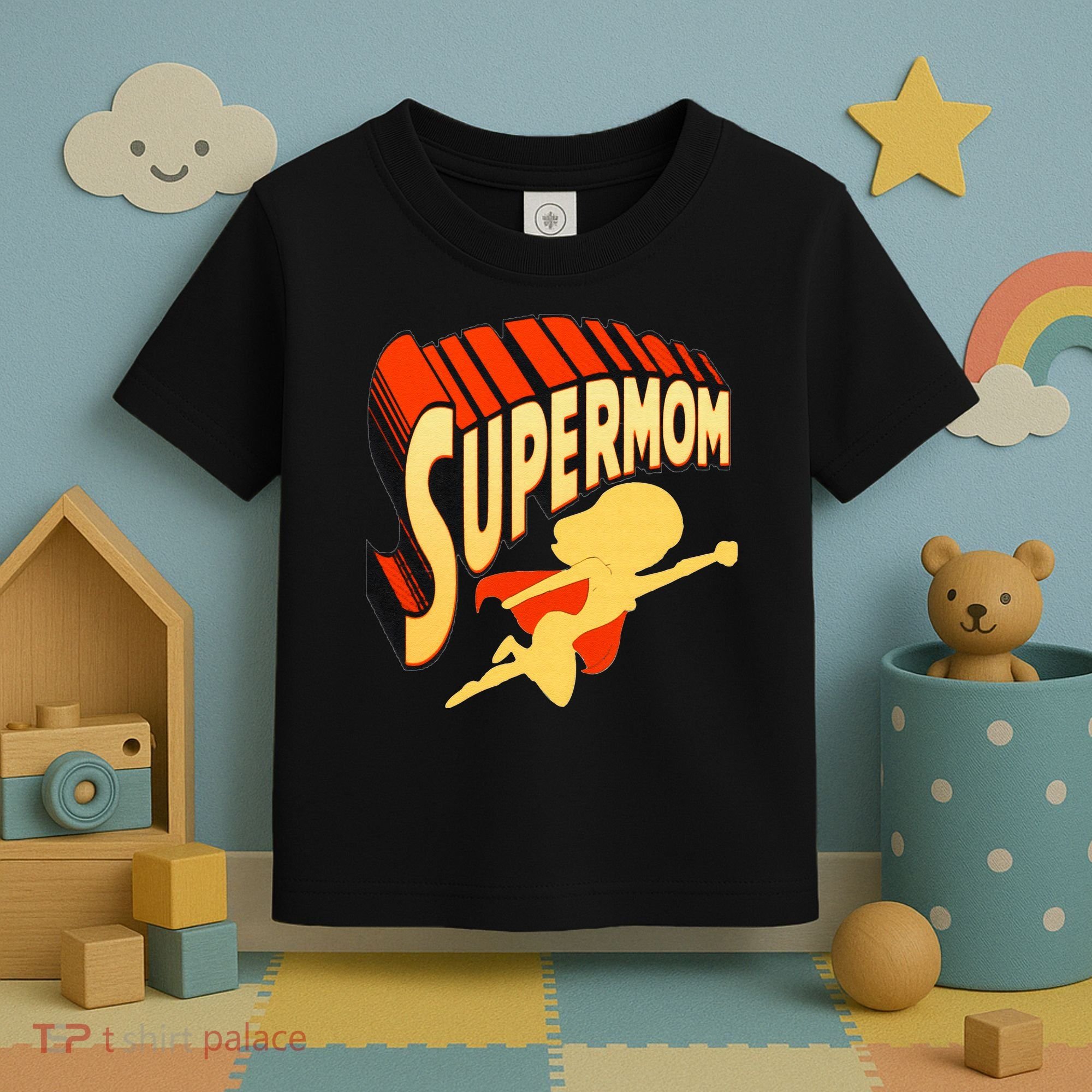 Super Mom Mothers Day & Birthday Gift For Mom Super Hero Toddler T-Shirt