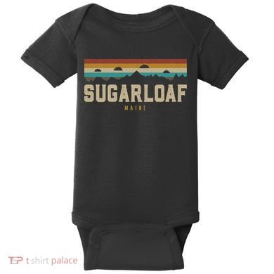 Sugarloaf Mountains Maine Hiking Outdoors Retro Baby Bodysuit