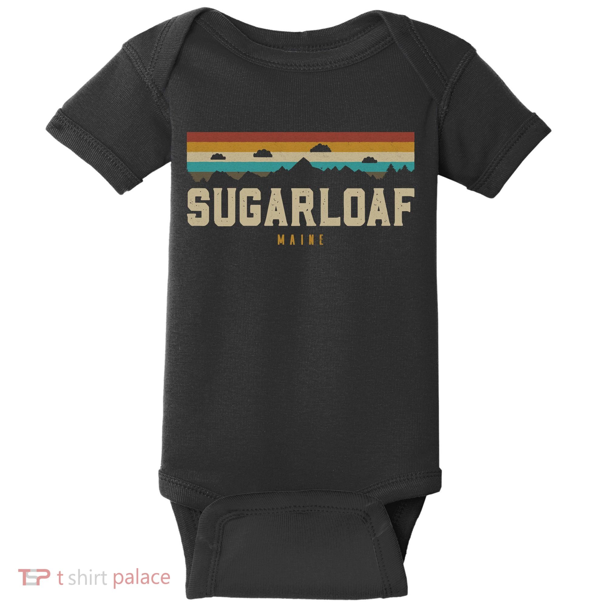 Sugarloaf Mountains Maine Hiking Outdoors Retro Baby Bodysuit