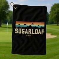 Sugarloaf Mountains Maine Hiking Outdoors Retro Golf Towel thumb 1
